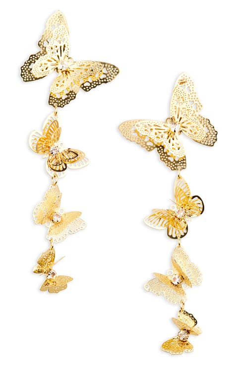 Filigree Butterfly Drop Earrings