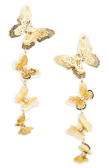 Tasha Filigree Butterfly Drop Earrings