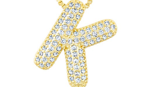 Adornia Pavé Bubble Initial Pendant Necklace In Gold-k