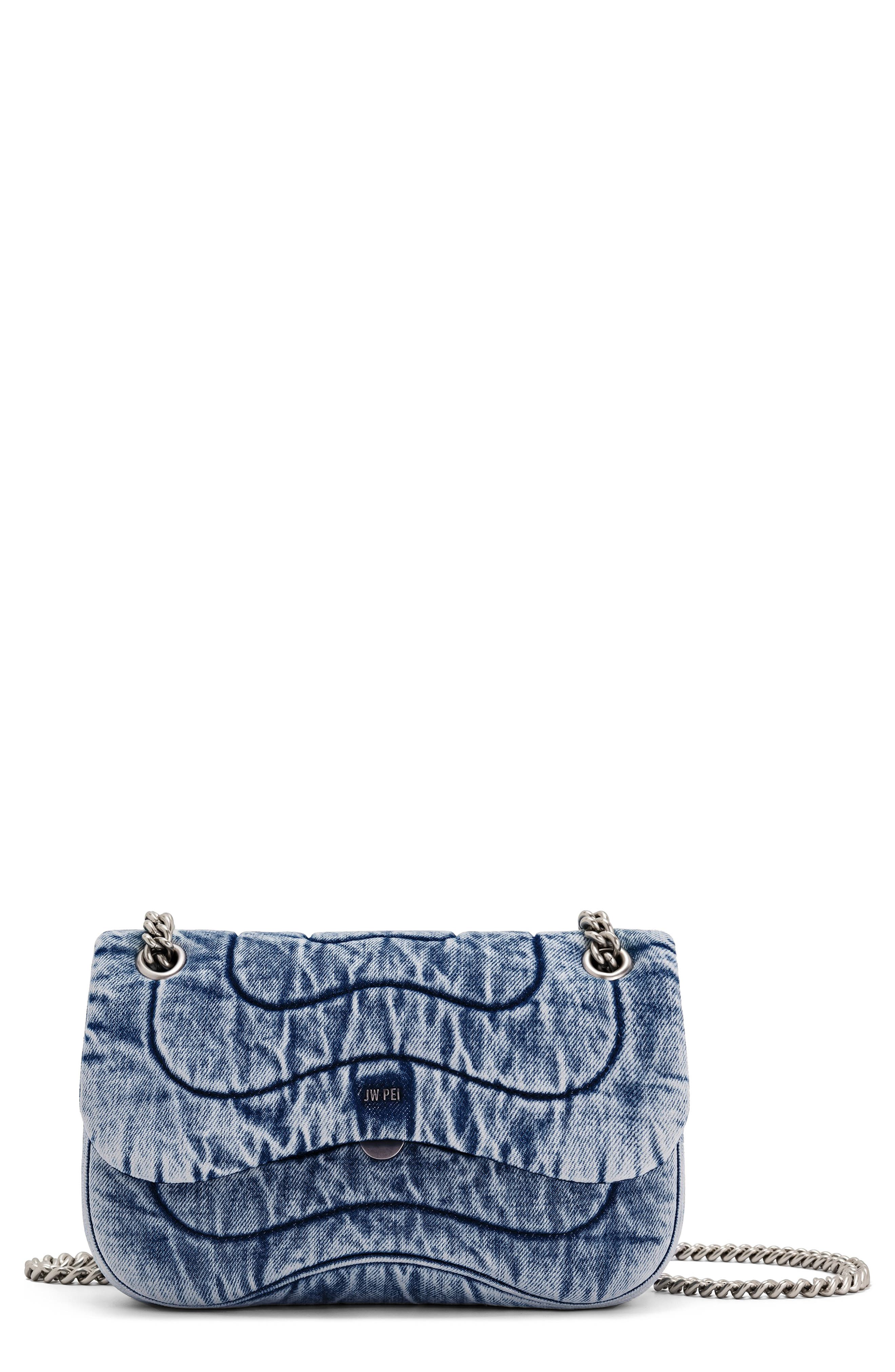 JW PEI Tina Quilted Denim Convertible Crossbody Bag, Main, color, 