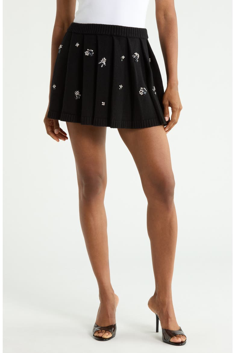 Cryus Wool & Cashmere Blend Sweater Miniskirt, Main, color, BLACK