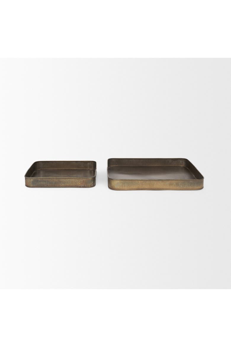 Varun Metal Tray Set of 2, Alternate, color, Yellow