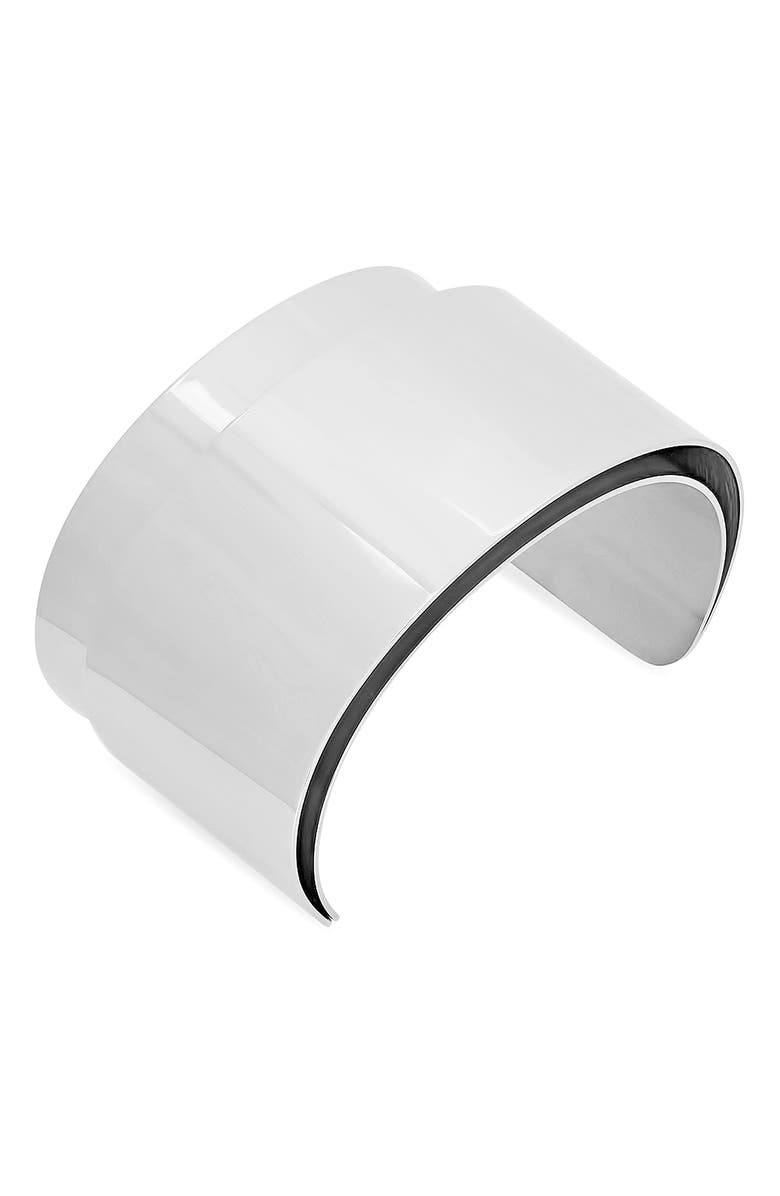 HMY JEWELRY Stainless Steel Double Cuff Bracelet, Main, color, 