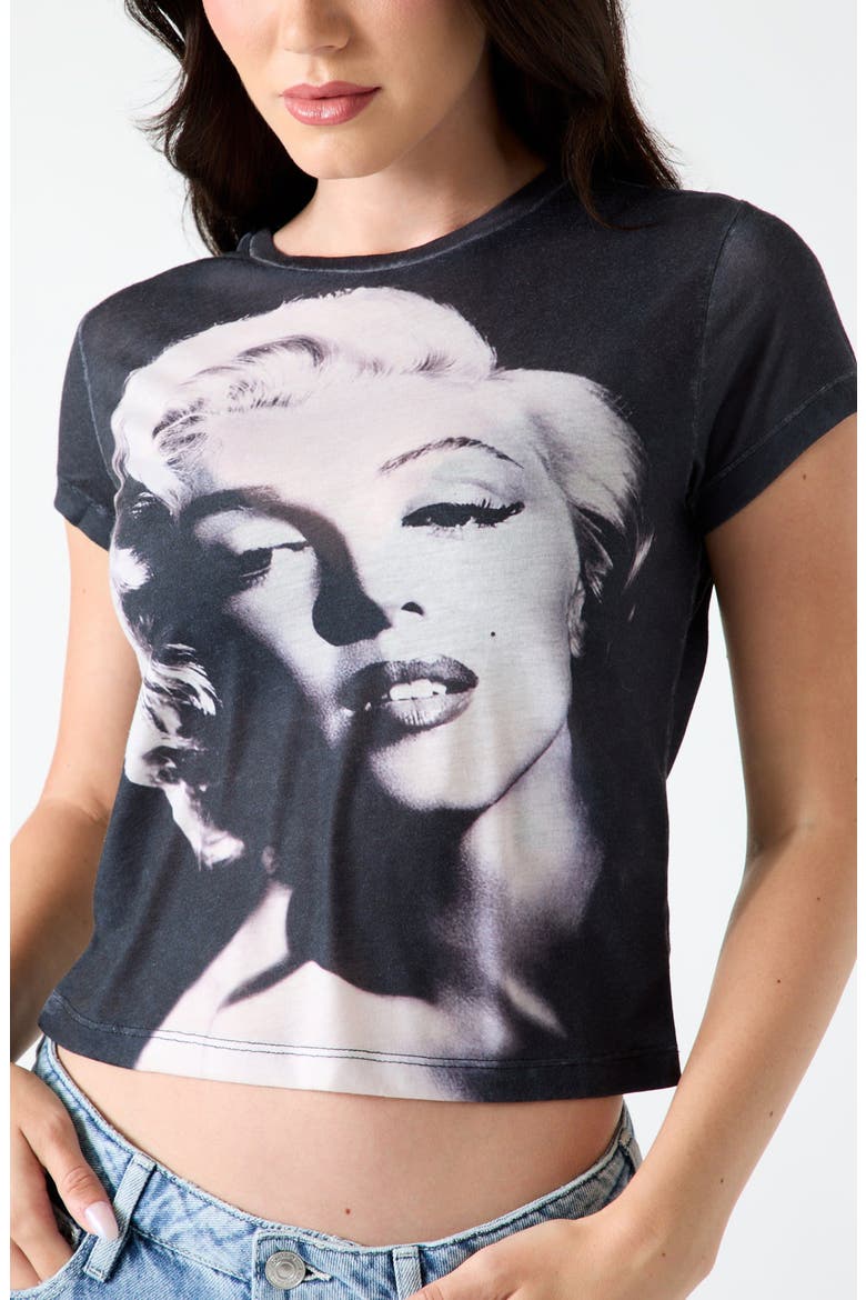 Marilyn Monroe Slim Graphic Tee, Alternate, color, JBLACK-BLACK