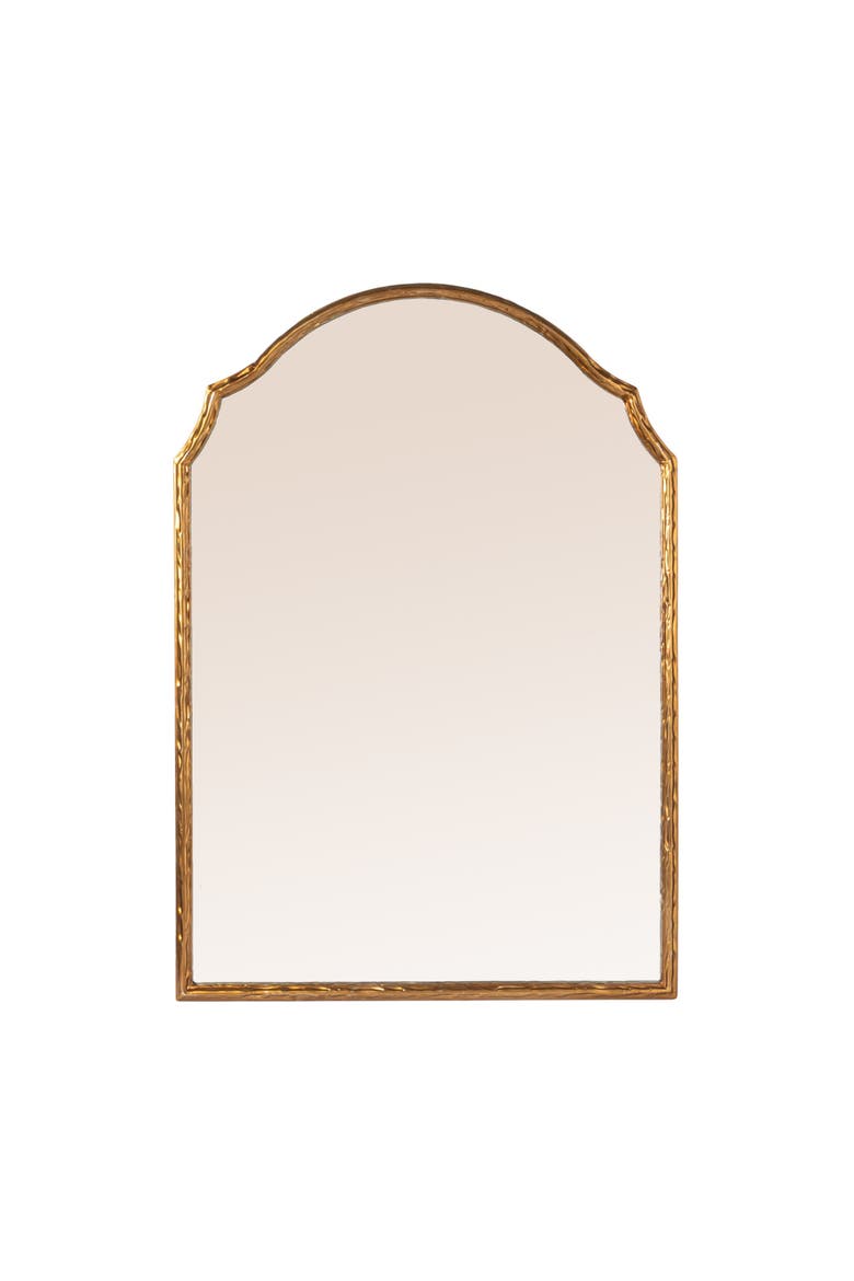 Framed Wall Mirror with Detailed Trim, Alternate, color, Gold