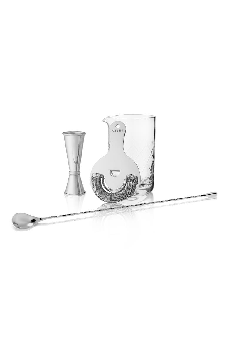 Harrison 4-Piece Barware Set in Stainless Steel Set of 4, Alternate, color, STAINLESS STEEL