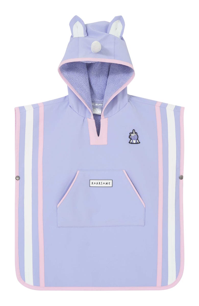 Roarsome Poncho Towel, Main, color, Light Purple