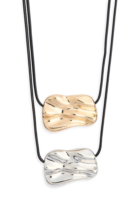 2-Pack Free Form Pendant Cord Necklaces