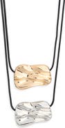 NATASHA 2-Pack Free Form Pendant Cord Necklaces