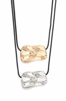 2-Pack Free Form Pendant Cord Necklaces