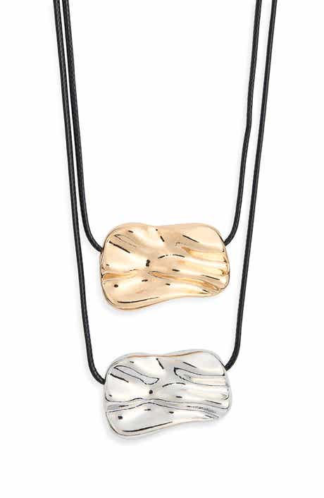 2-Pack Free Form Pendant Cord Necklaces