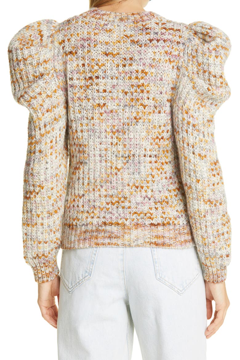 Rosina Puff Sleeve Wool Sweater, Alternate, color, FAWN