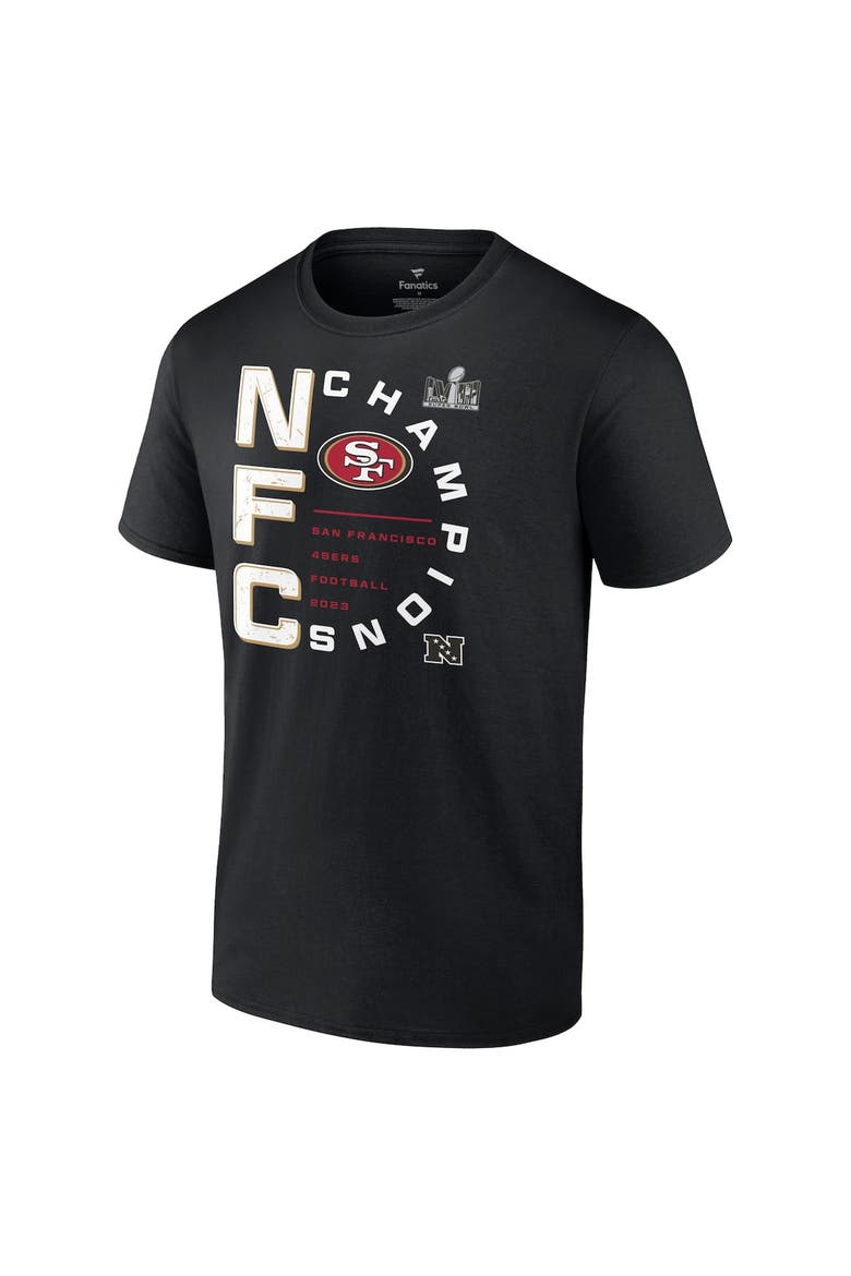 Men's Fanatics Branded Black San Francisco 49ers 2023 NFC Champions Right Side Draw T-Shirt, Alternate, color, Black
