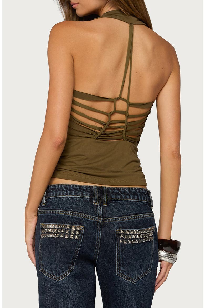 Gaila Cowl Neck Halter Top, Alternate, color, OLIVE
