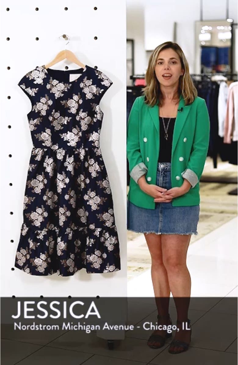Jenny Wallpaper Rose Jacquard Fit & Flare Dress, sales video thumbnail