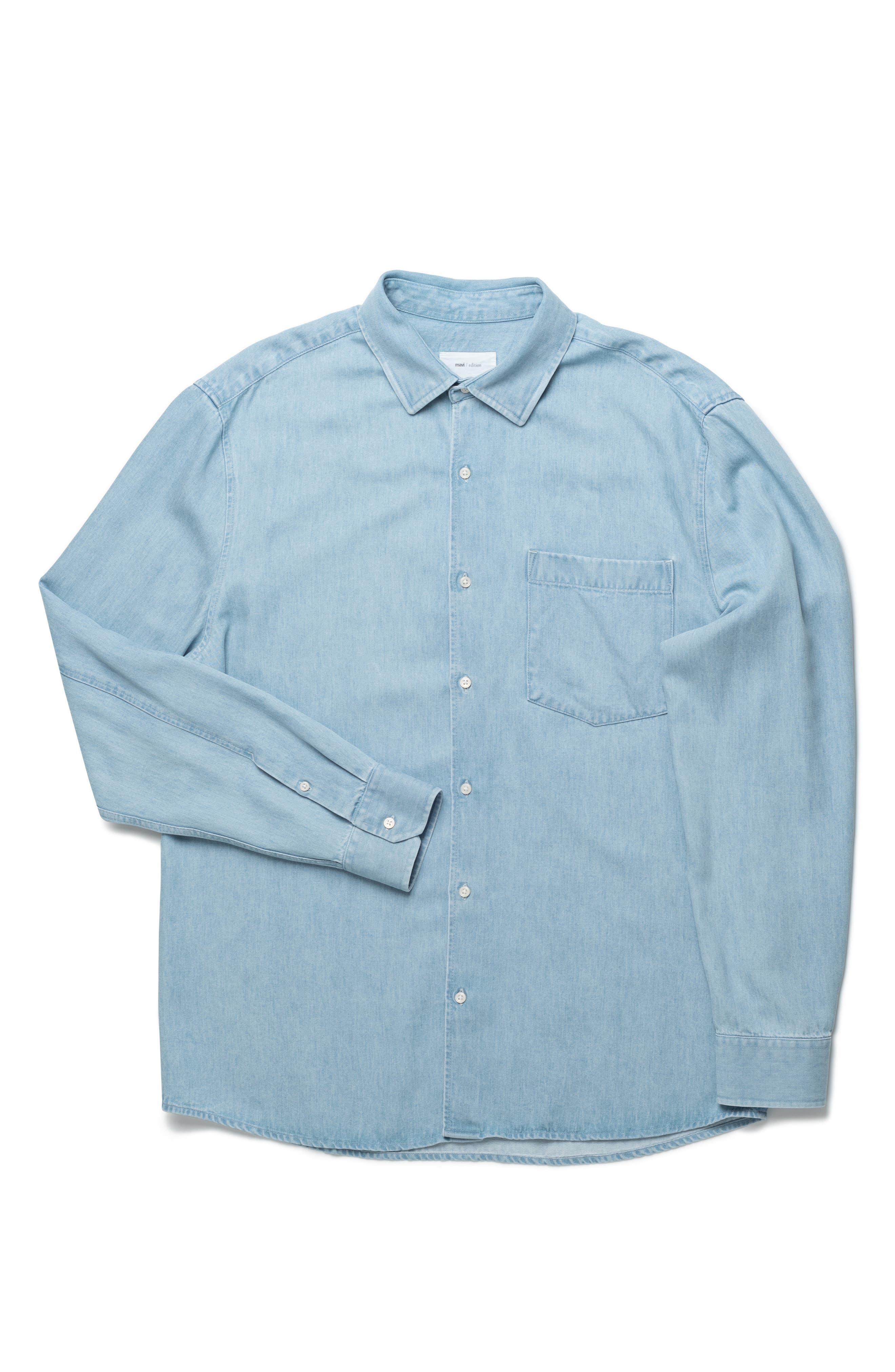Long Sleeve Denim Button-Up Shirt - image 2
