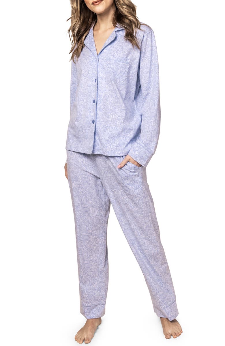 Petite Plume Periwinkle Paisley Pajamas, Main, color,