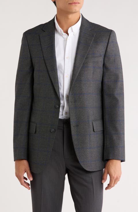 Plaid Two-Button Sport Coat