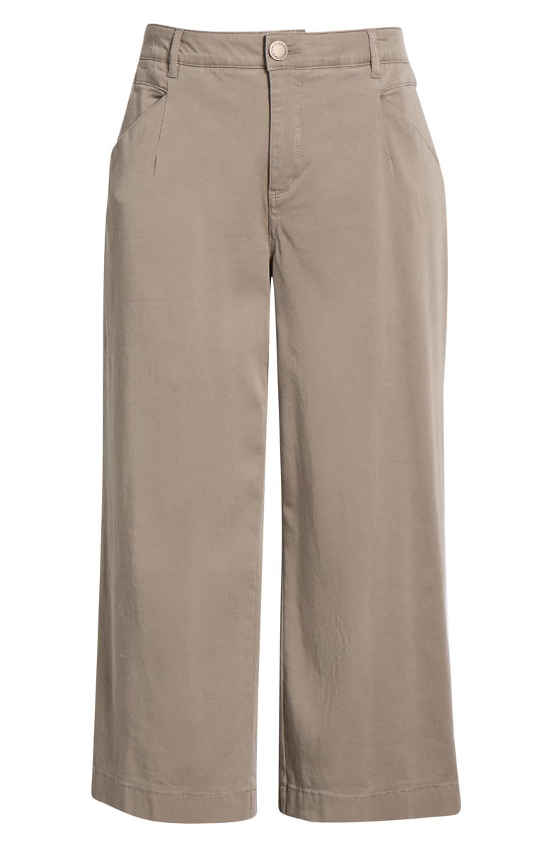 Wit & Wisdom Wyatt Skyrise Crop Wide Leg Twill Pants, Alternate, color, Brindle Olive