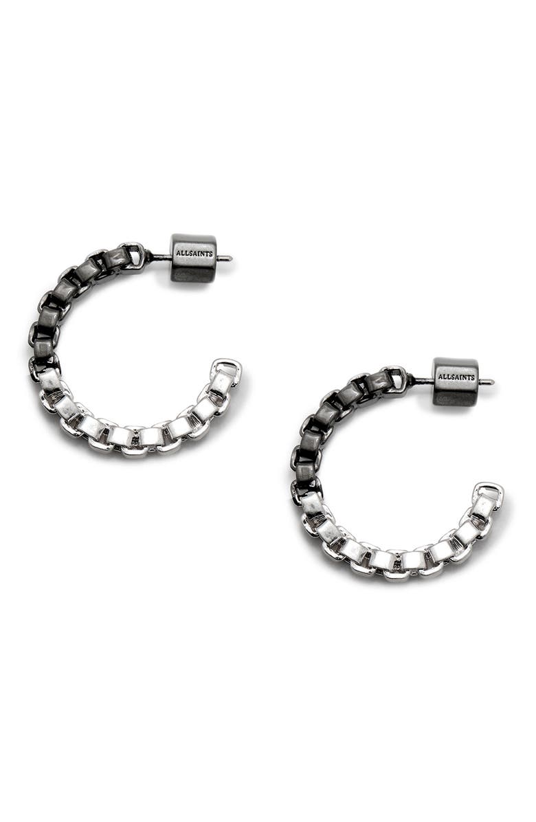 AllSaints Ombré Box Chain Hoop Earrings, Main, color, Two Tone