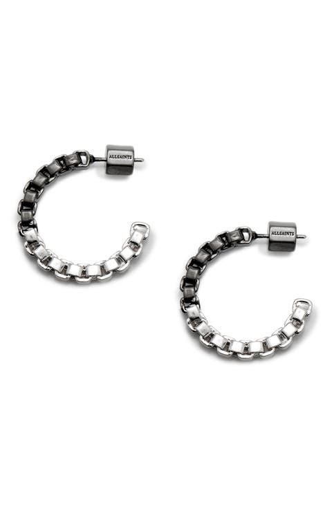 Ombré Box Chain Hoop Earrings