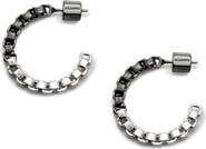 AllSaints Ombré Box Chain Hoop Earrings