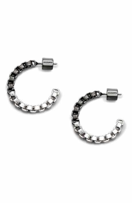 AllSaints Ombré Box Chain Hoop Earrings