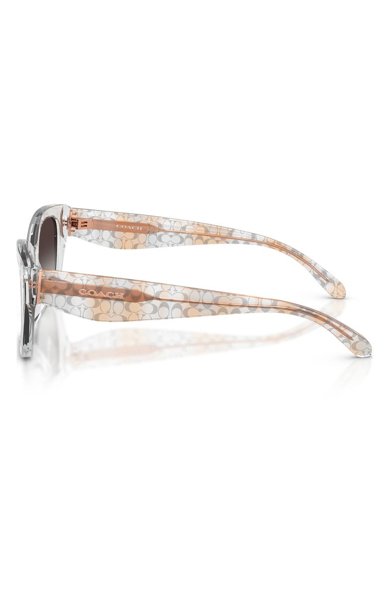 COACH 54mm Gradient Rectangular Sunglasses, Alternate, color, Transparent Grey / Grey