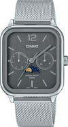 CASIO Moonphase Mesh Strap Watch, 44.5mm x 34mm
