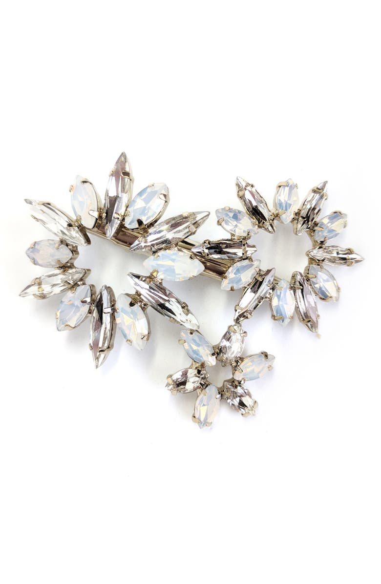 Brides & Hairpins Camila Crystal Hair Clip, Main, color, Classic Silver