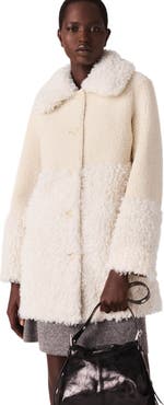 maje Long faux fur coat
