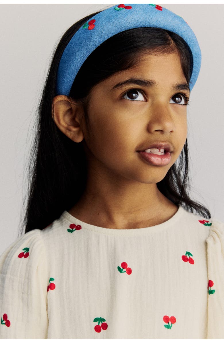 H&M Cotton Muslin Dress, Alternate, color, Cream/Cherries