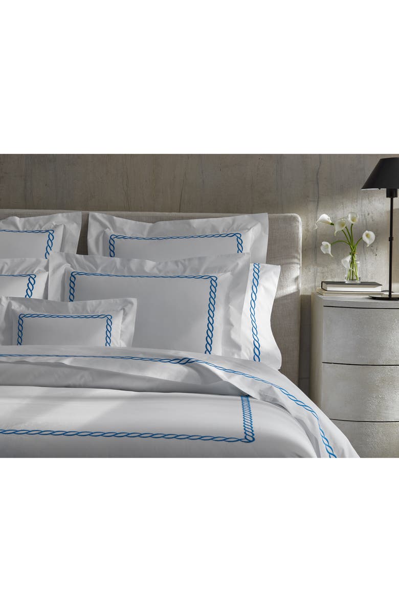 Matouk Classic Chain Set of 2 Pillowcases, Alternate, color, Silver