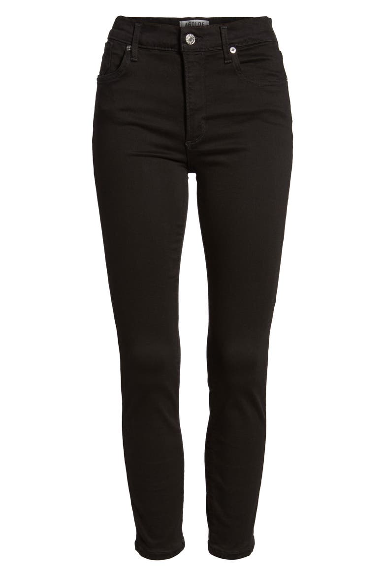 Sophie High Waist Crop Skinny Jeans, Alternate, color, JET