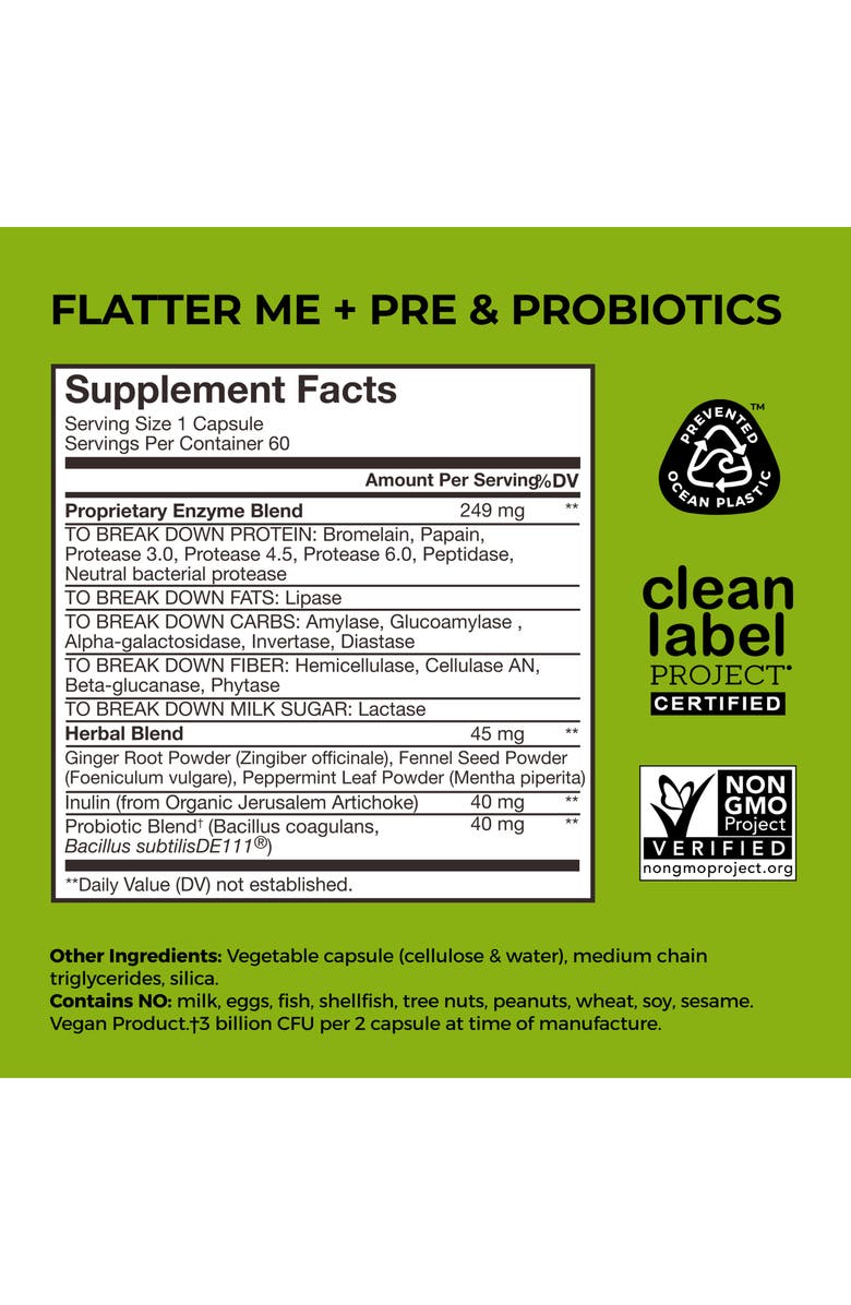 Hum Nutrition Flatter Me Probiotics Dietary Supplement, Alternate, color, 