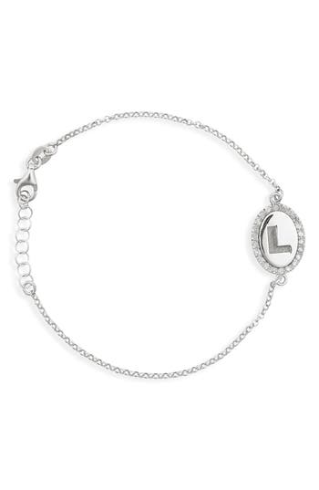 Meshmerise Diamond Initial Disc Bracelet In Burgundy