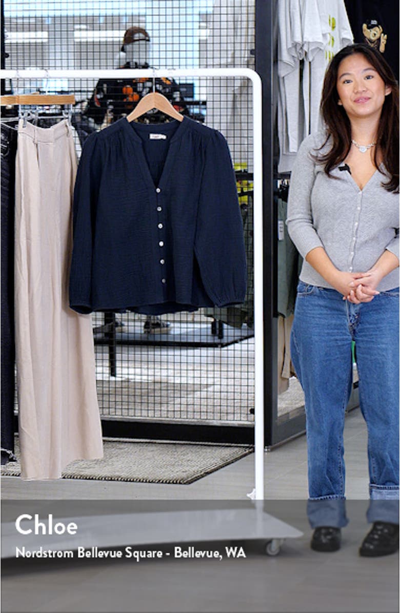 Finley Long Sleeve Organic Cotton Double Weave Top, sales video thumbnail