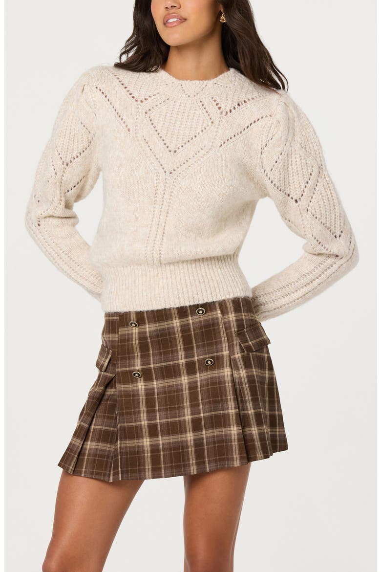 Pelloni Pointelle Sweater, Alternate, color, OATMEAL