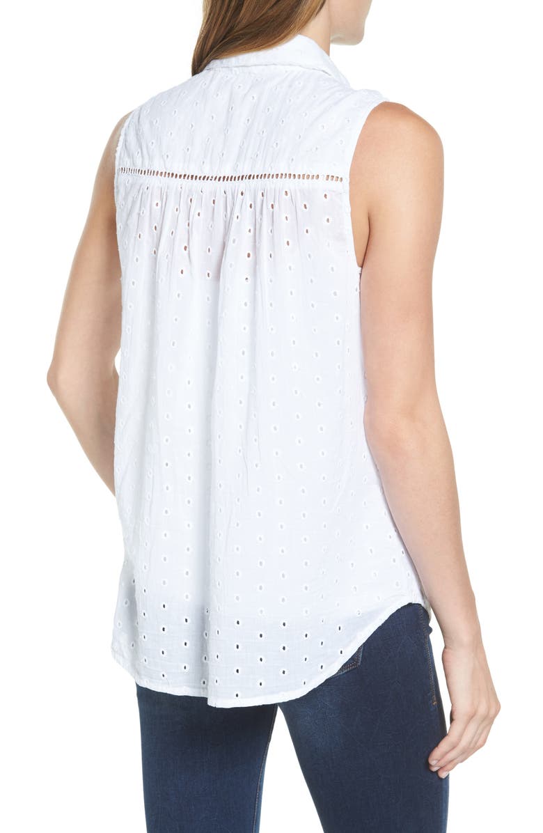 Side Stitch Shirred Eyelet Blouse, Alternate, color, 