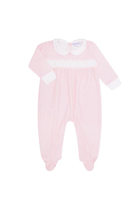 Pink Gingham Smocked Footie - Baby