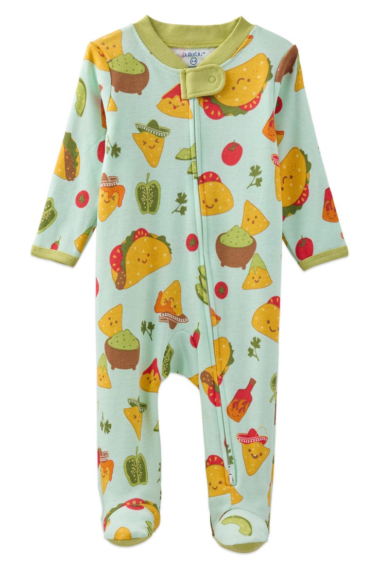 Scout One-Piece Organic Cotton Pajamas, Main, color, TACO BOUT CUTE