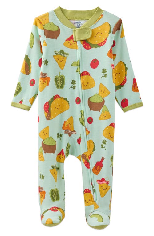 Butterblu Scout Fitted One-piece Organic Cotton Footie Pajamas In Green