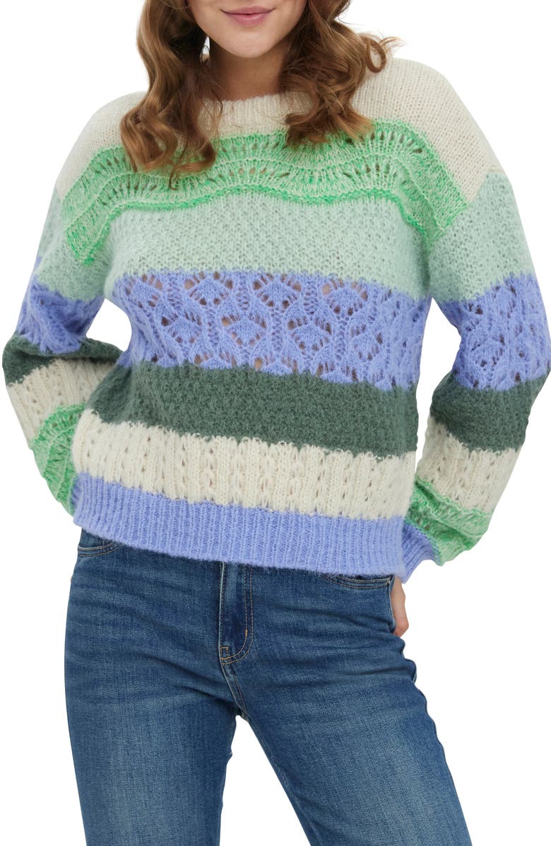 VERO MODA Boho Long Sleeve Sweater, Main, color, 