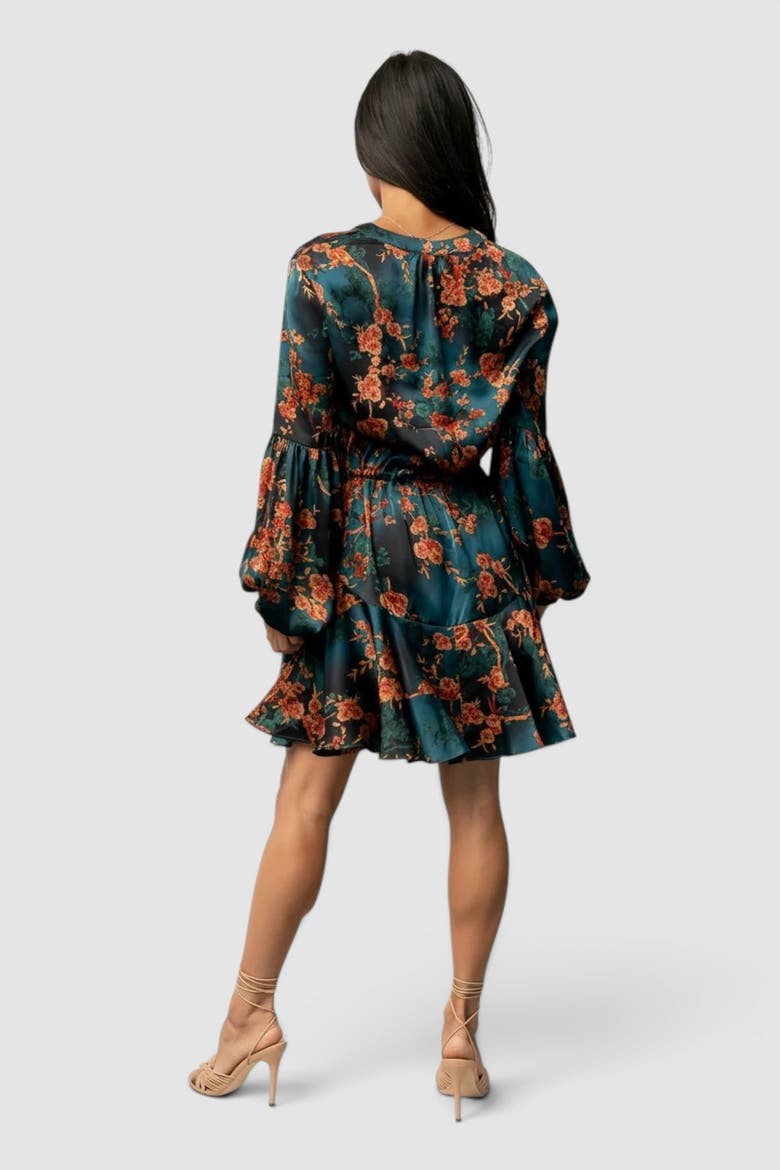 Venice Short Dress, Alternate, color, Jade + Copper Floral