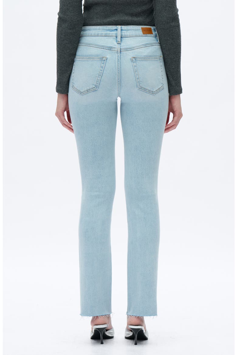 Raw Hem Slim Straight Leg Jeans, Alternate, color, LIGHT BLUE