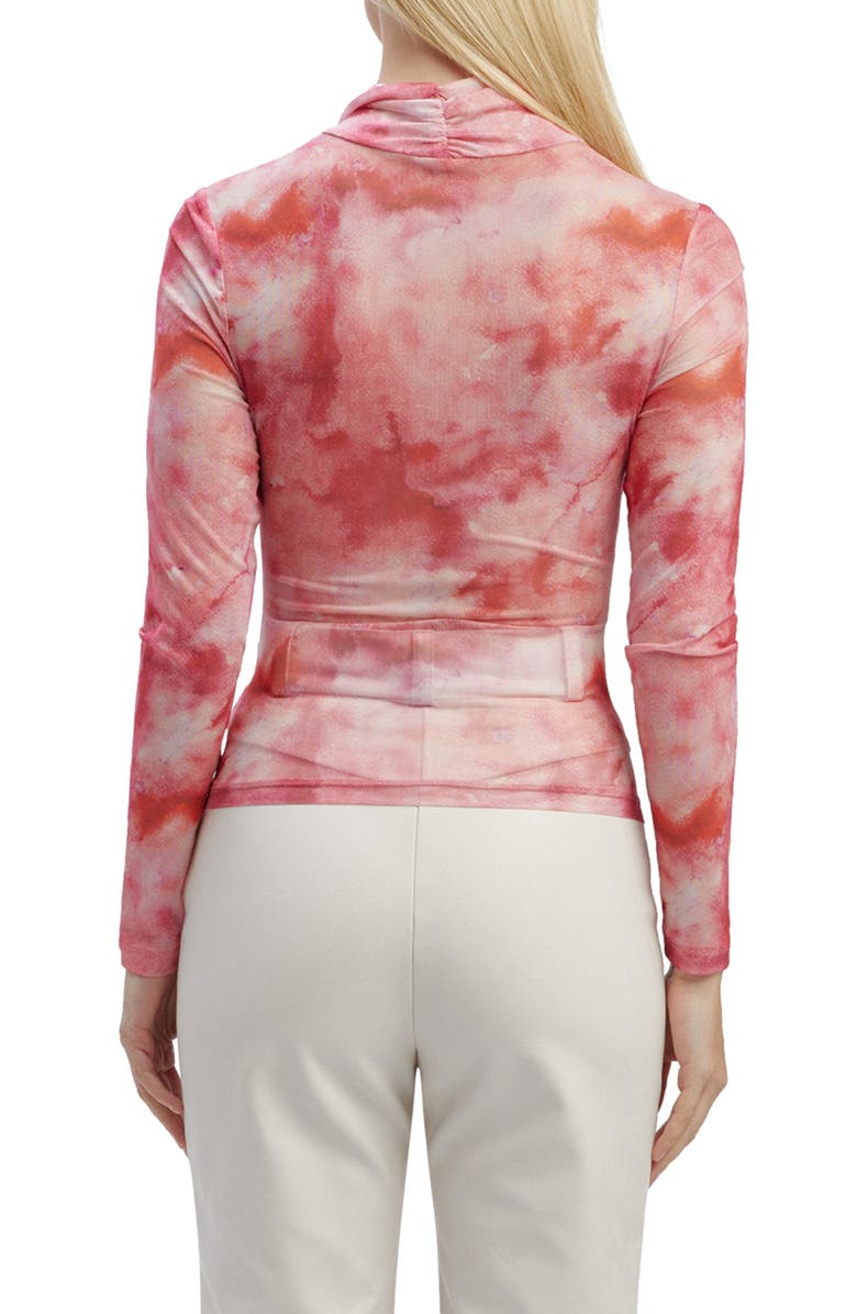 Bardot Trista Ruched Tie Dye Mesh Top, Alternate, color, 