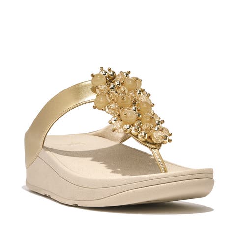 Fino Bauble-bead toe-post sandals