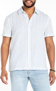 Liverpool Los Angeles Stripe Short Sleeve Button-Up Shirt