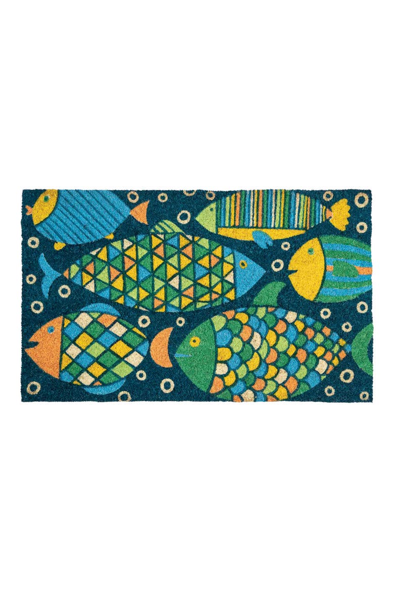 Fancy Fish Doormat, Main, color, BLUE