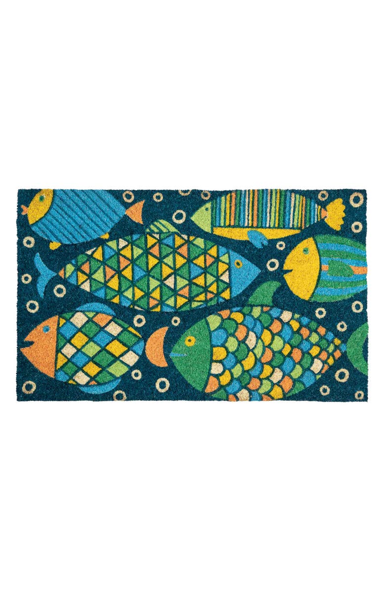 ENTRYWAYS Fancy Fish Doormat, Main, color, Blue